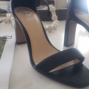 Vince Camuto Bendiva Black Leather Ankle strap